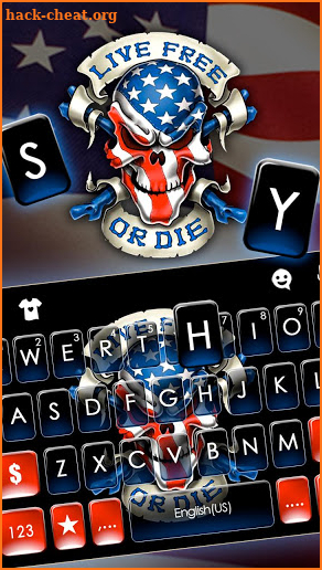 Usa Freedom Skull Keyboard Theme screenshot
