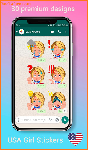 USA Girl - WhatsApp Stickers screenshot