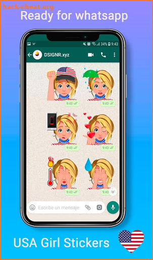 USA Girl - WhatsApp Stickers screenshot