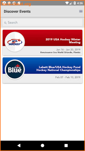 USA Hockey Events screenshot