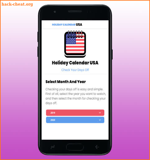 USA Holiday Calendar 2019 - USA Calendar Free screenshot