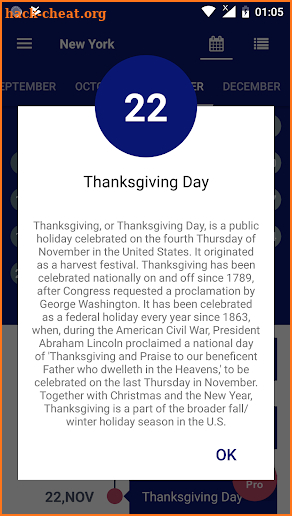 USA Holiday Calendar - Govt Public Holiday 2018 screenshot