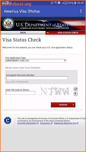 USA Visa Status Check Online app : USCIS Case screenshot