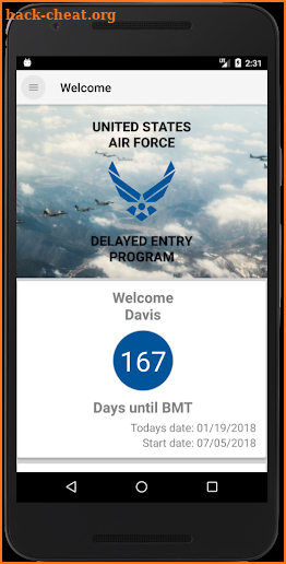 USAF Delayed Entry Program screenshot