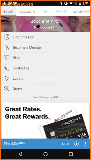 USALLIANCE Mobile Banking screenshot