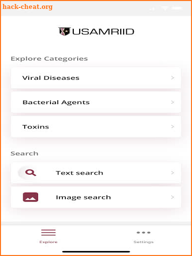 USAMRIID's Biodefense Tool screenshot