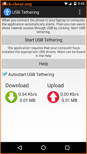 USB Tethering screenshot