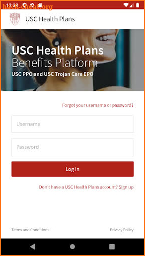USC Health Plans screenshot