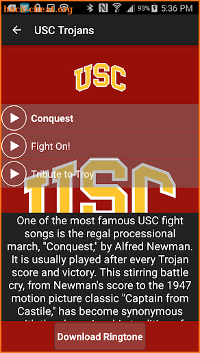 USC TROJANS - OFFICIAL TONES screenshot