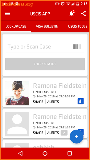 USCIS Case Status screenshot