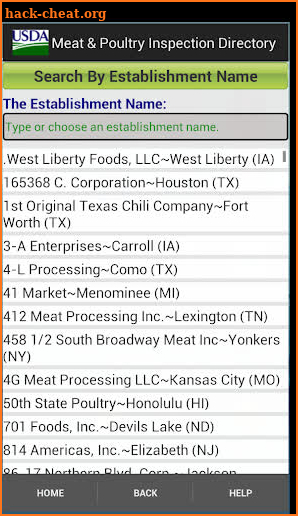 USDA MPI Directory screenshot