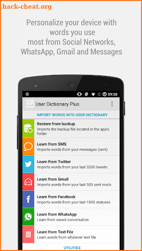 User Dictionary Plus - Write faster your messages! screenshot