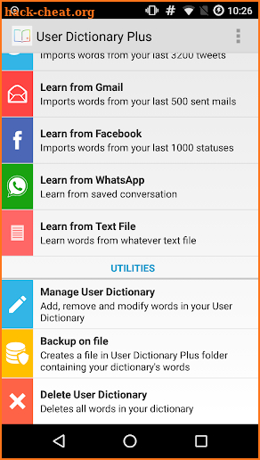 User Dictionary Plus - Write faster your messages! screenshot