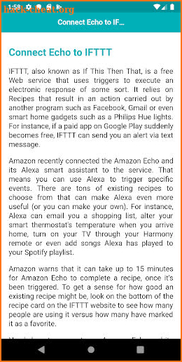 User guide for Alexa screenshot