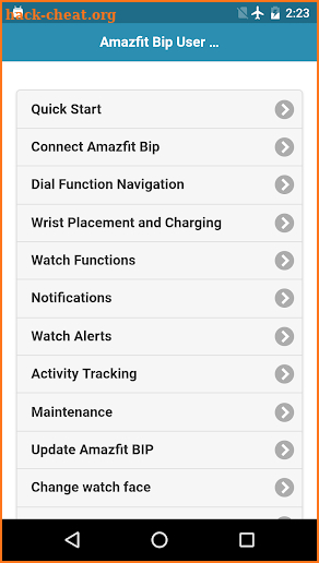 User guide for Amazfit Bip screenshot