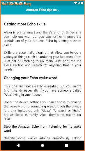 User guide for Echo Dot screenshot