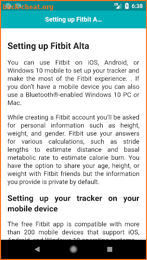 User Guide of Fitbit Alta HR screenshot