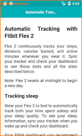 User Guide of Fitbit Flex 2 screenshot