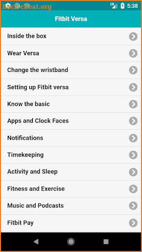 User guide of Fitbit Versa screenshot