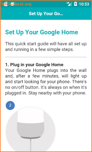 User guide of Google Home screenshot