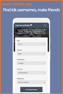 Usernamesfinder - Kik usernames, make kik friends screenshot