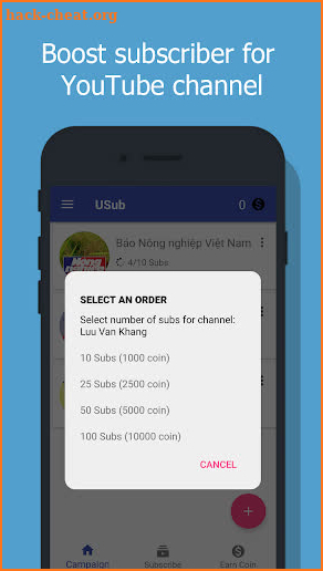 USub - Sub4Sub for promote Youtube channel. screenshot