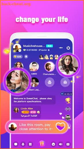 uSweet - Free Group Voice Chat Rooms screenshot