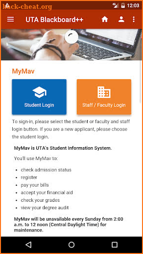 UTA Blackboard + MyMav & Email screenshot
