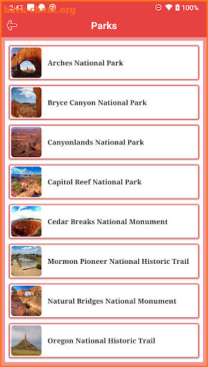 Utah National and State Parks screenshot