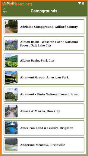 Utah State RV Parks & Campgrou screenshot