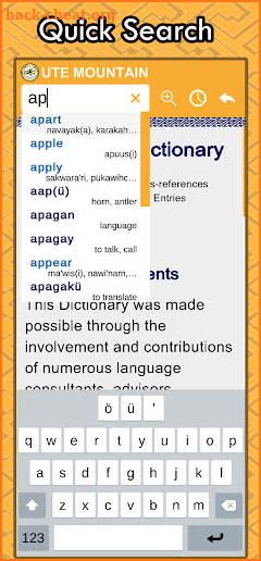 Ute Mobile Dictionary screenshot