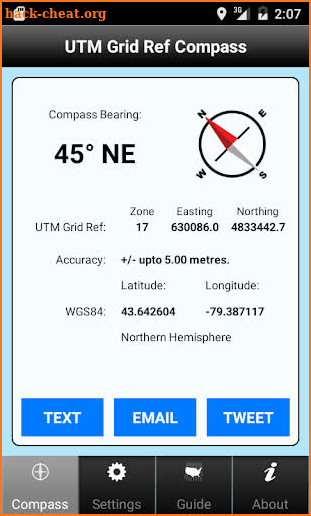 UTM Grid Ref Compass screenshot