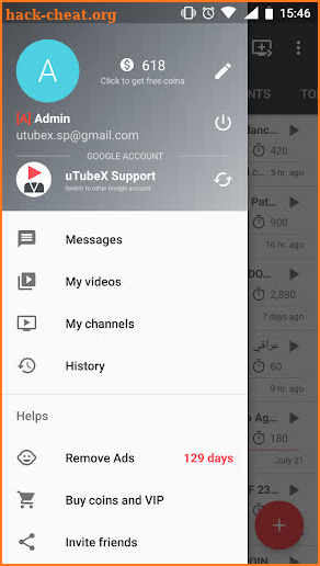 uTubeX - Views, subs, likes and comments exchange screenshot