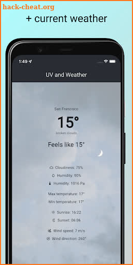 UV + Weather screenshot