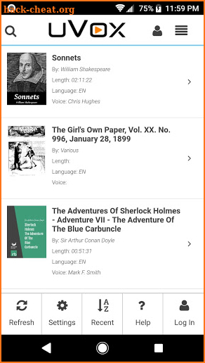 uVox - Read and Listen to Your Favorite eBooks screenshot