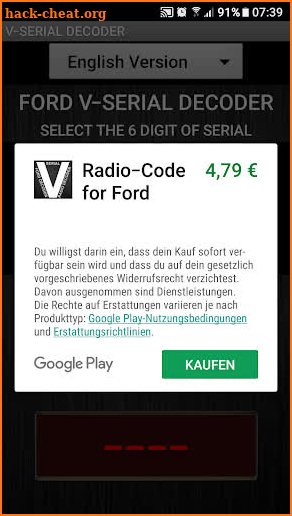 V-Serial Radio Code Decoder screenshot