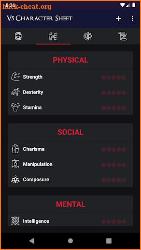 V5 Character Sheet screenshot