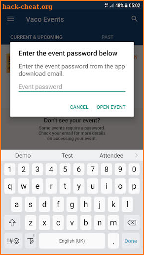 Vaco Events screenshot
