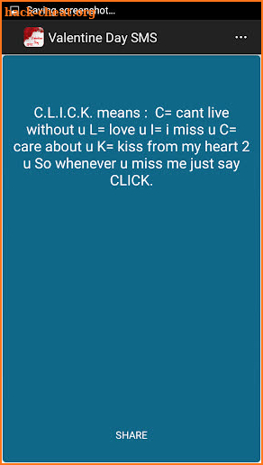 Valentine Day SMS screenshot
