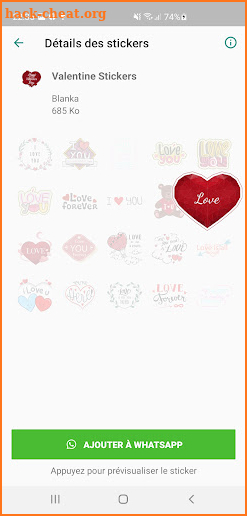 Valentine Day Stickers 2022 screenshot