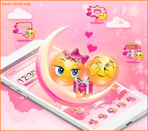 Valentine Emoji Love Couple Theme screenshot