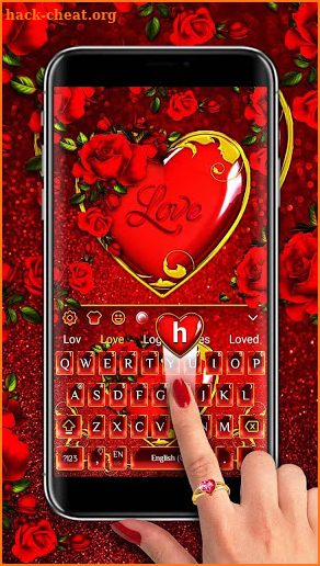 Valentine Heart Keyboard Theme screenshot