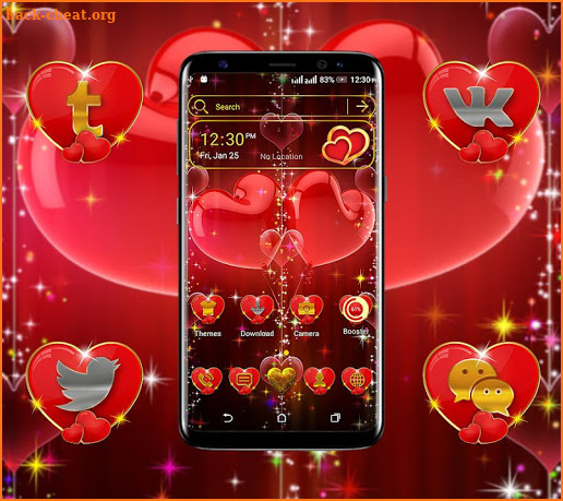 Valentine Heart Launcher Theme screenshot