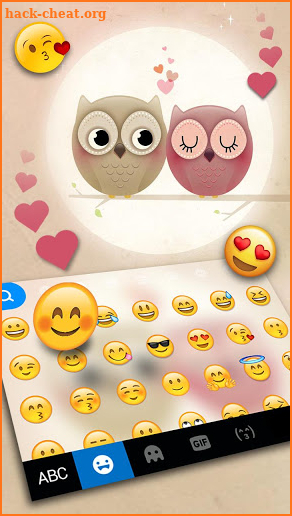 Valentine Owls Love Keyboard Theme screenshot