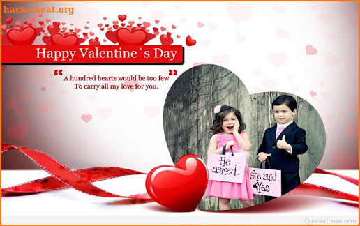 Valentine Photo Frame Art & Valentines Day Card screenshot