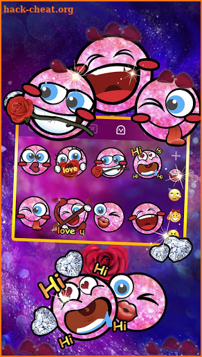Valentine Pink Emoji Keyboard Sticker screenshot