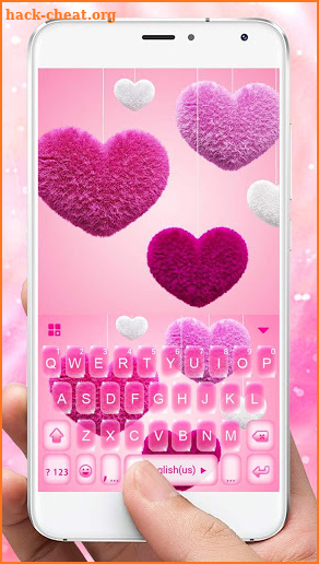 Valentine Plush Heart Keyboard Theme screenshot