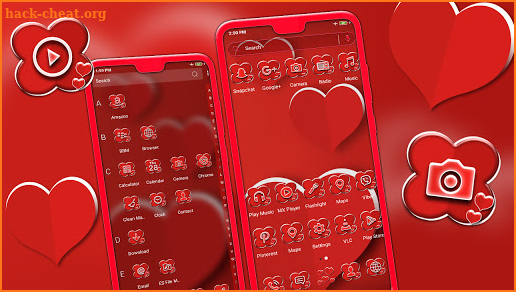 Valentine Red Heart Launcher Theme screenshot