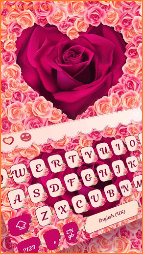 Valentine Roses hearts Keyboard Theme screenshot