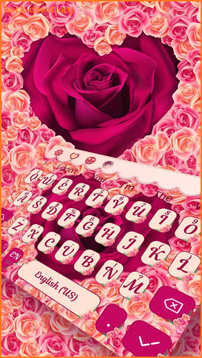 Valentine Roses hearts Keyboard Theme screenshot